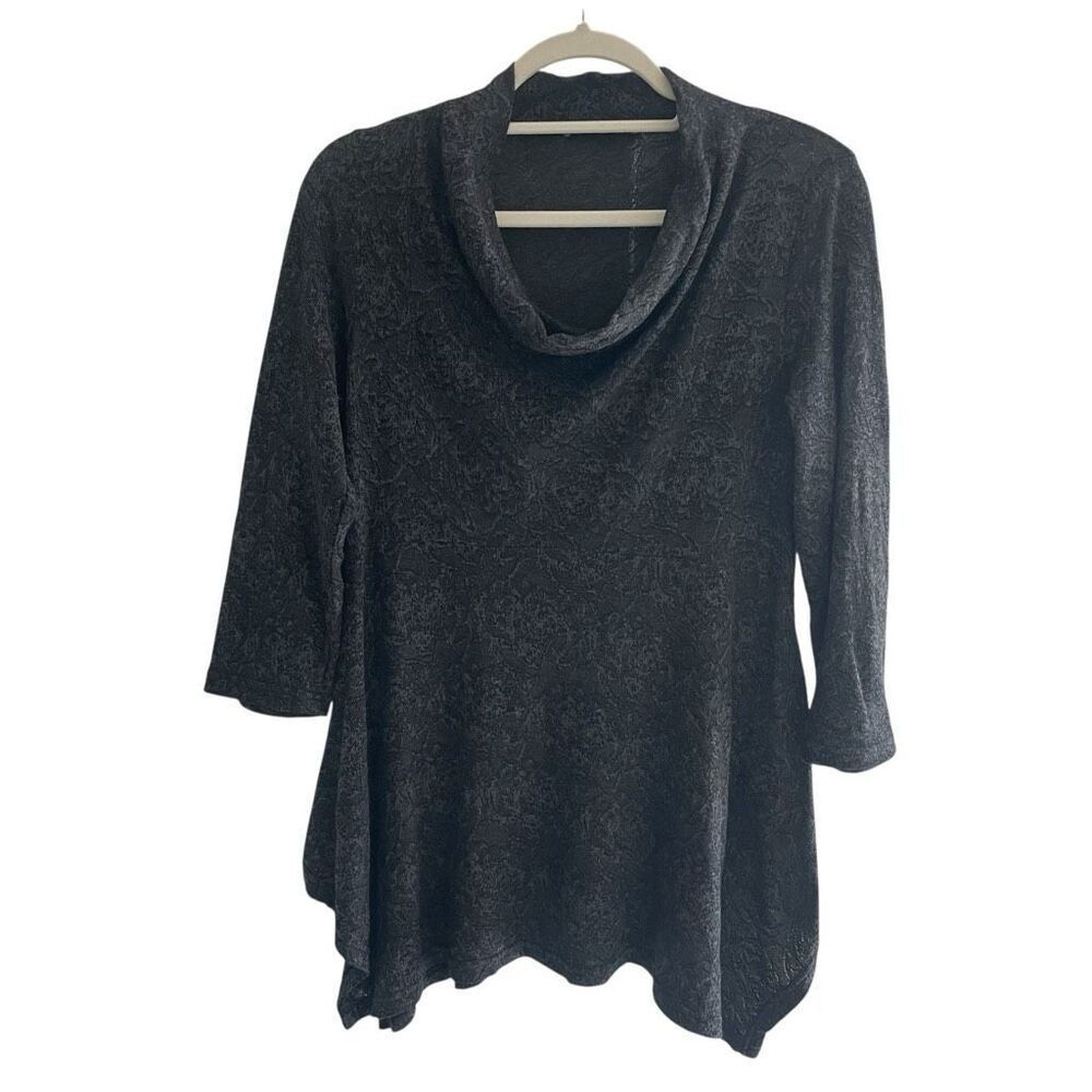 Cut loose Black Cowl Neck Swing Tunic Top Women’s Sz Small Cotton Blend Casual
